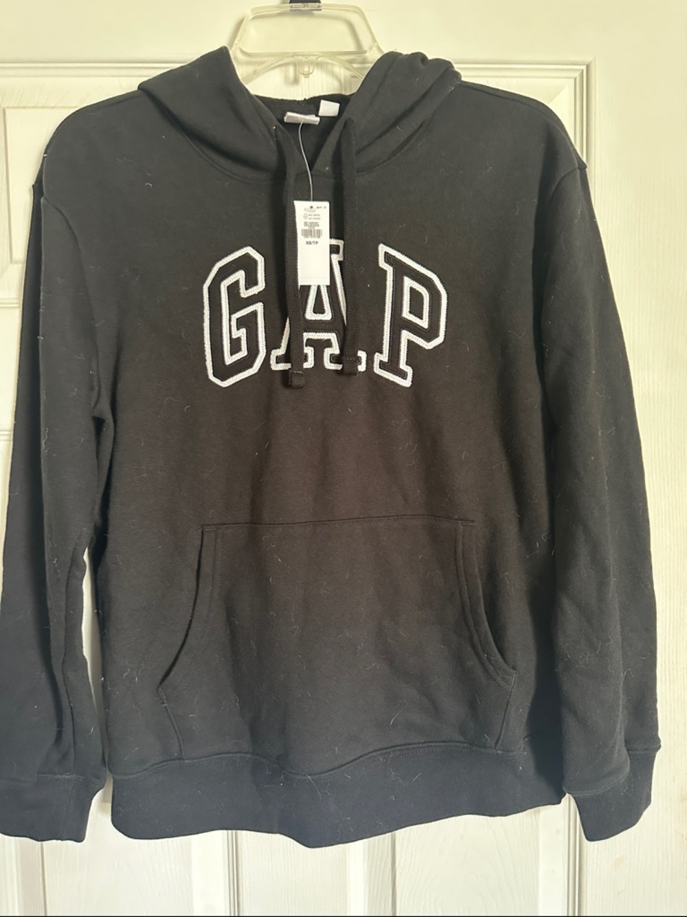 GAP Black Crewneck Hoodie with White Logo